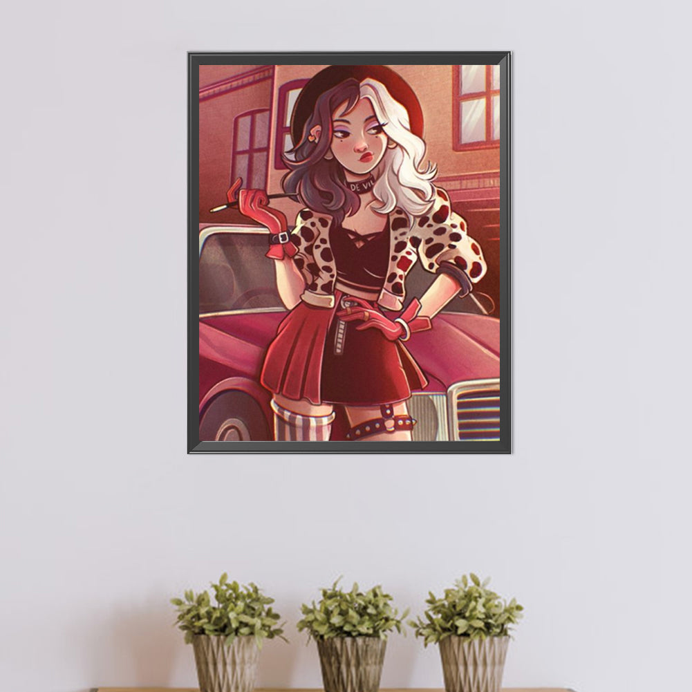 Fashion Girl - Full AB Round Drill Diamond Painting 40*50CM