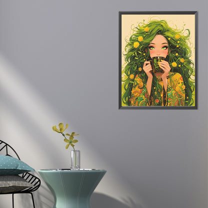 Natural Girl - Full AB Round Drill Diamond Painting 40*50CM