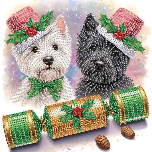 Cute Christmas Puppy - Partial Special-Shaped Drill Diamond Painting 30*30CM