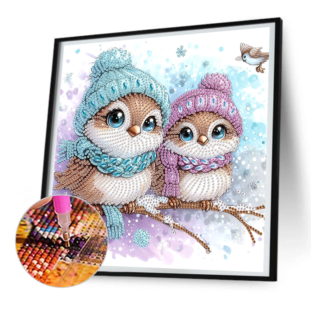 Cute Christmas Bird - Partial Special-Shaped Drill Diamond Painting 30*30CM