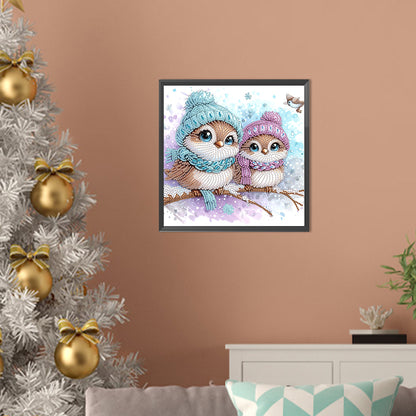 Cute Christmas Bird - Partial Special-Shaped Drill Diamond Painting 30*30CM