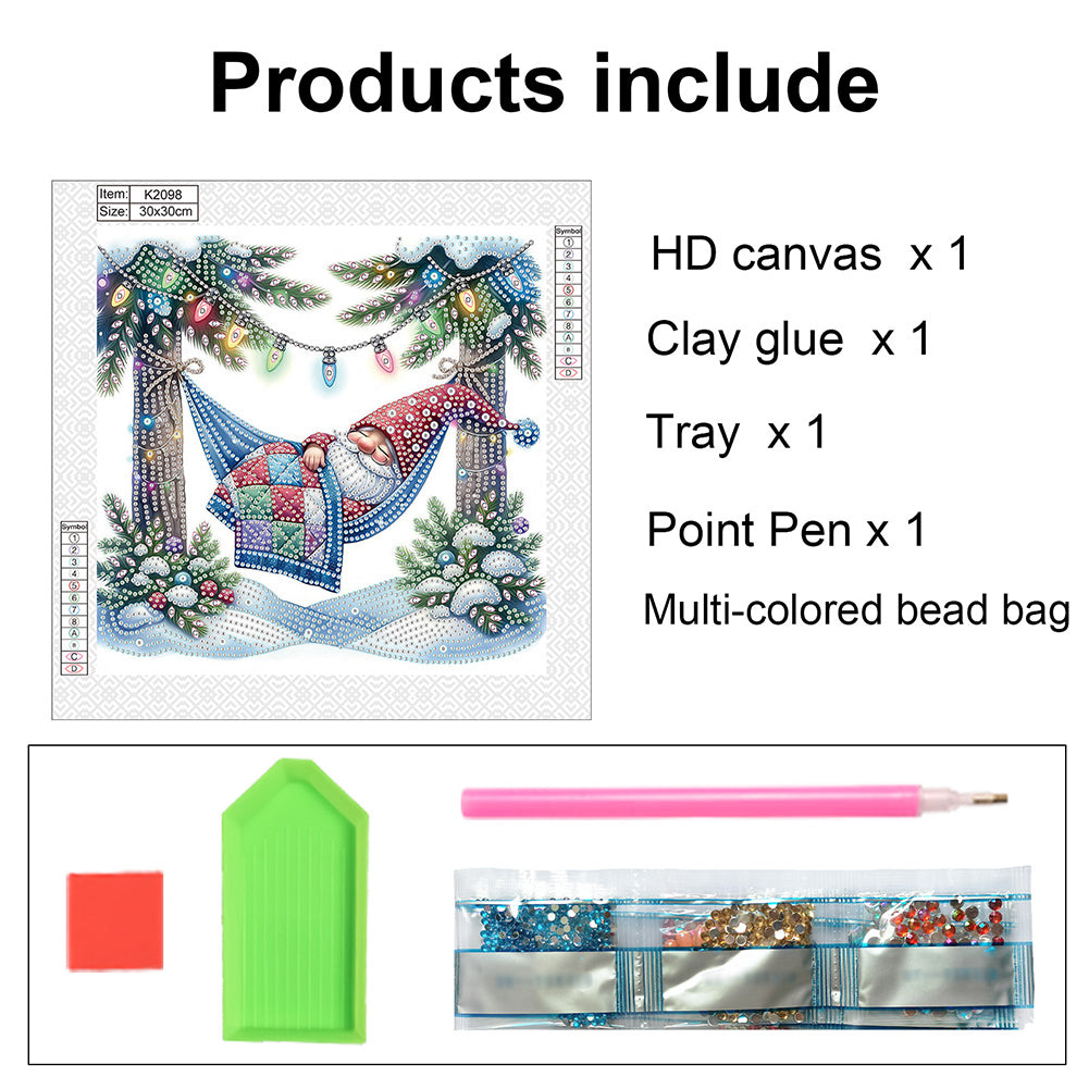 Christmas Gnome - Partial Special-Shaped Drill Diamond Painting 30*30CM