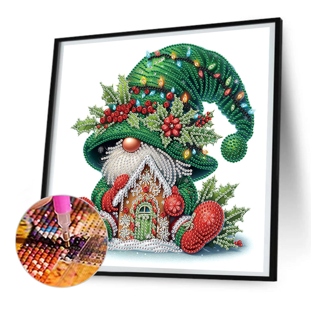 Christmas Gnome - Partial Special-Shaped Drill Diamond Painting 30*30CM