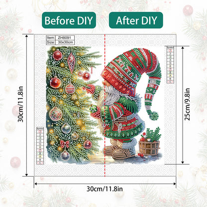 Christmas Gnome - Partial Special-Shaped Drill Diamond Painting 30*30CM