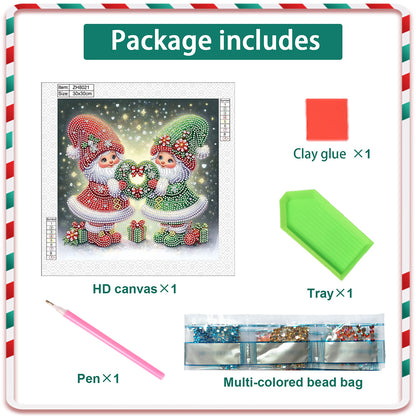 Christmas Gnome - Partial Special-Shaped Drill Diamond Painting 30*30CM