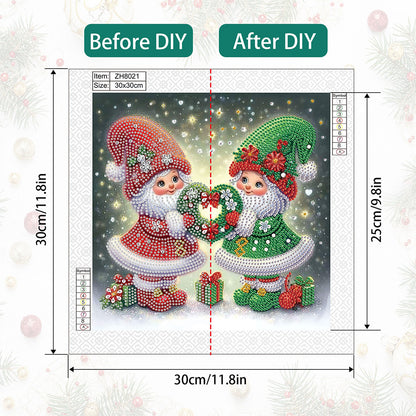 Christmas Gnome - Partial Special-Shaped Drill Diamond Painting 30*30CM