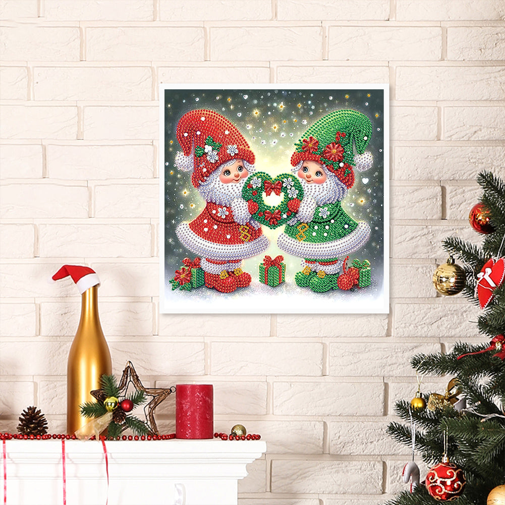 Christmas Gnome - Partial Special-Shaped Drill Diamond Painting 30*30CM