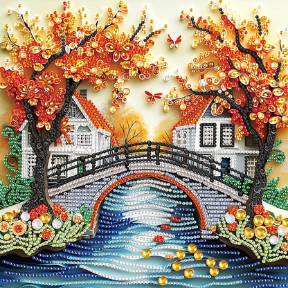 Quilling Landscape - Partial Special-Shaped Drill Diamond Painting 30*30CM