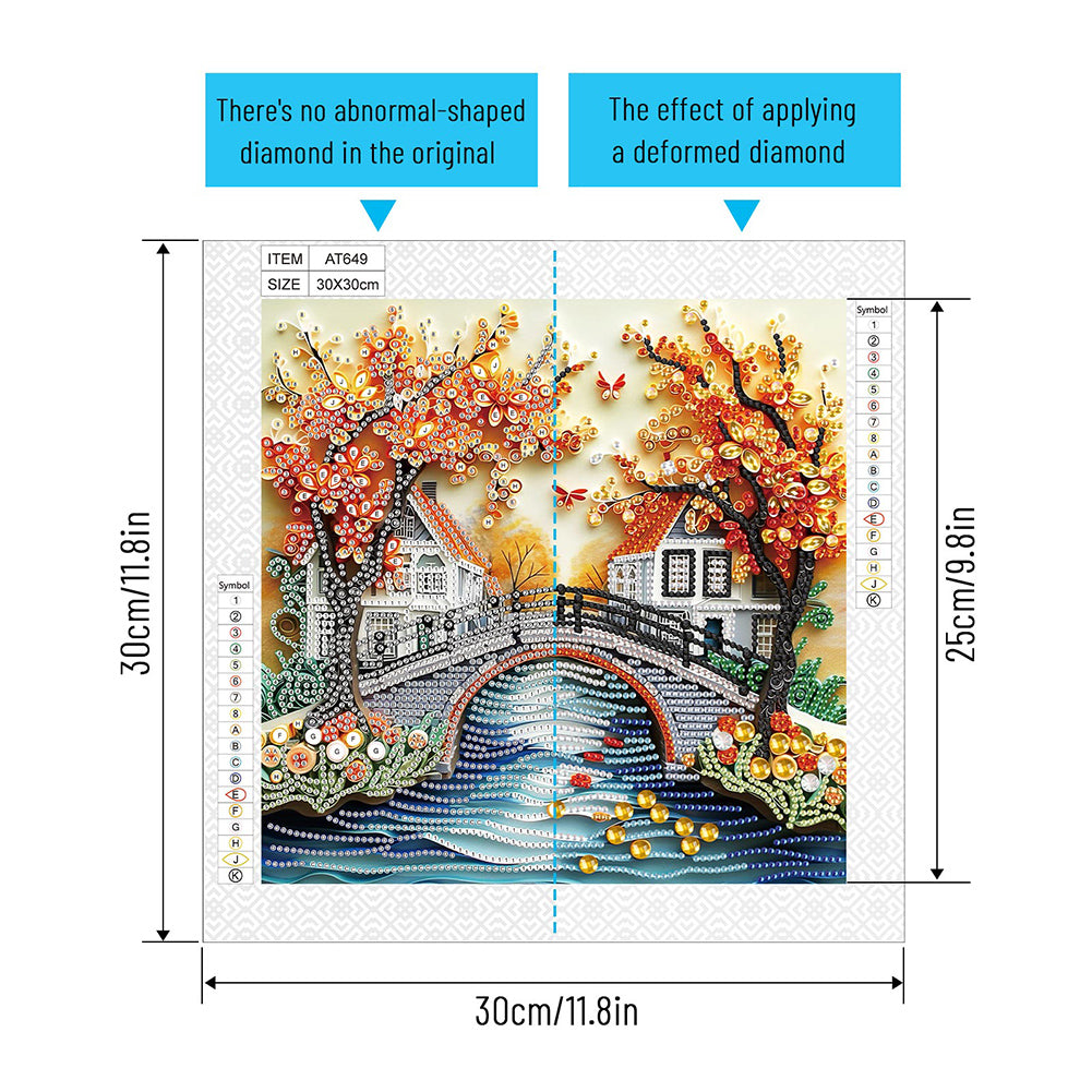 Quilling Landscape - Partial Special-Shaped Drill Diamond Painting 30*30CM