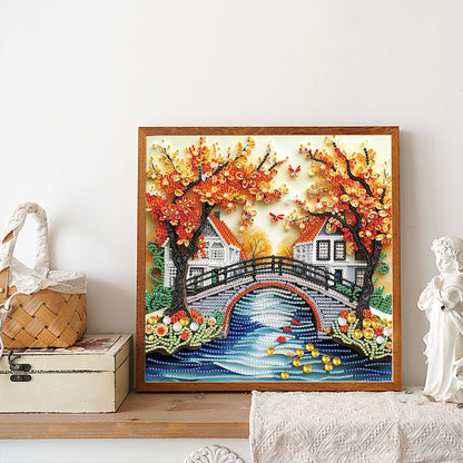 Quilling Landscape - Partial Special-Shaped Drill Diamond Painting 30*30CM