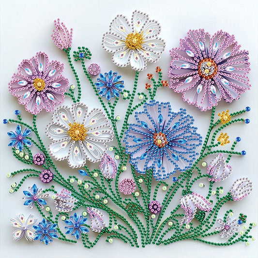 Paper Quilling Flowers - Partial Special-Shaped Drill Diamond Painting 30*30CM