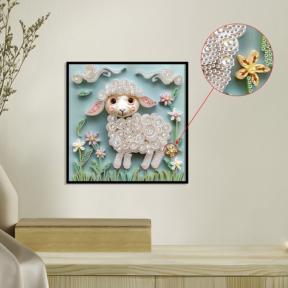 Quilling Sheep - Partial Special-Shaped Drill Diamond Painting 30*30CM