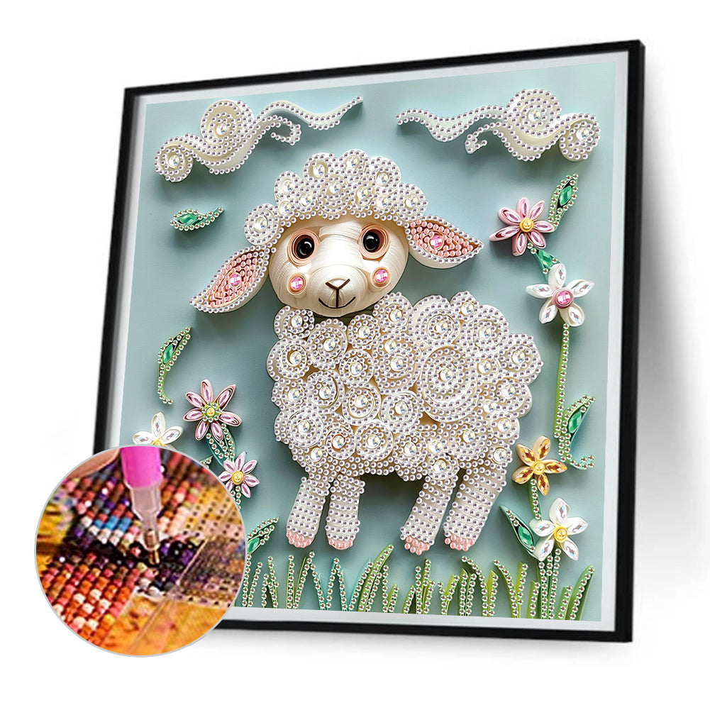 Quilling Sheep - Partial Special-Shaped Drill Diamond Painting 30*30CM