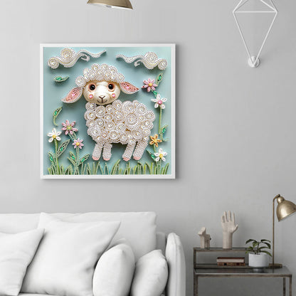 Quilling Sheep - Partial Special-Shaped Drill Diamond Painting 30*30CM