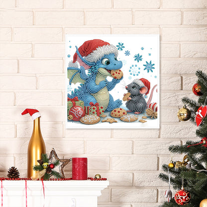 Christmas Pterosaur - Partial Special-Shaped Drill Diamond Painting 30*30CM