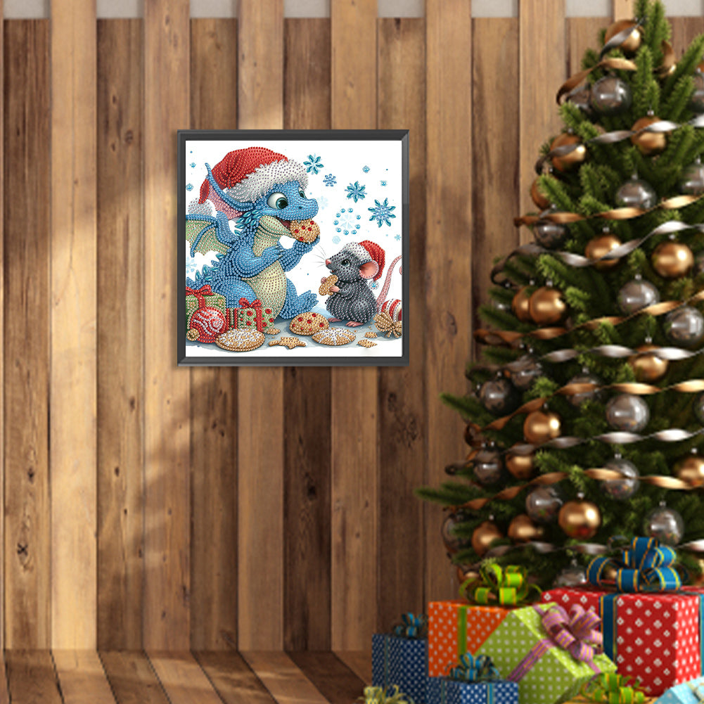 Christmas Pterosaur - Partial Special-Shaped Drill Diamond Painting 30*30CM