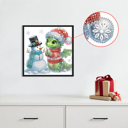 Christmas Pterosaur - Partial Special-Shaped Drill Diamond Painting 30*30CM