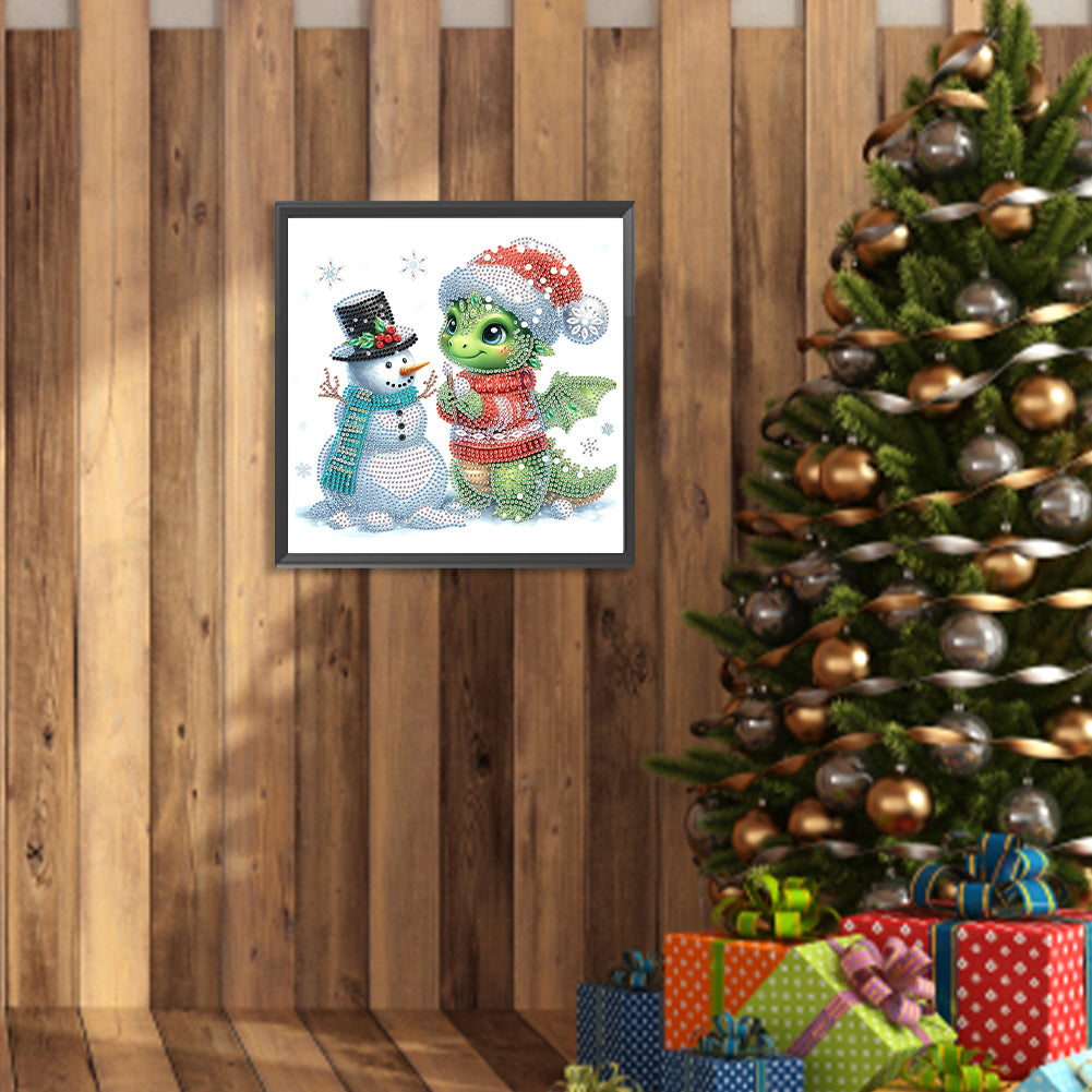 Christmas Pterosaur - Partial Special-Shaped Drill Diamond Painting 30*30CM