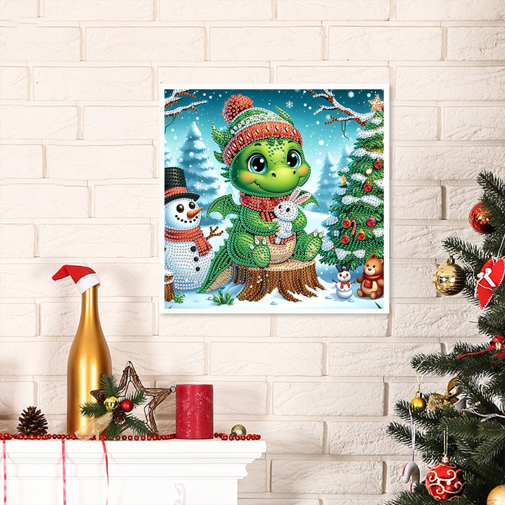 Christmas Pterosaur - Partial Special-Shaped Drill Diamond Painting 30*30CM