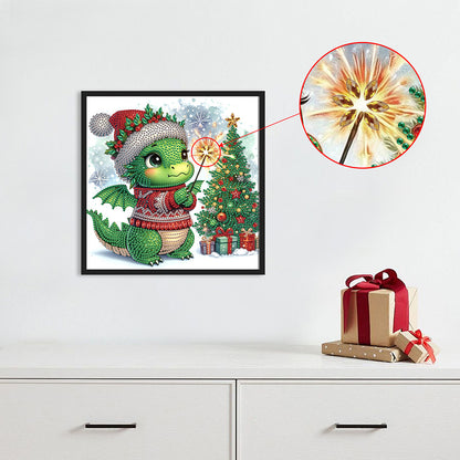 Christmas Pterosaur - Partial Special-Shaped Drill Diamond Painting 30*30CM