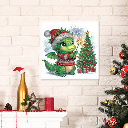 Christmas Pterosaur - Partial Special-Shaped Drill Diamond Painting 30*30CM