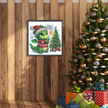 Christmas Pterosaur - Partial Special-Shaped Drill Diamond Painting 30*30CM