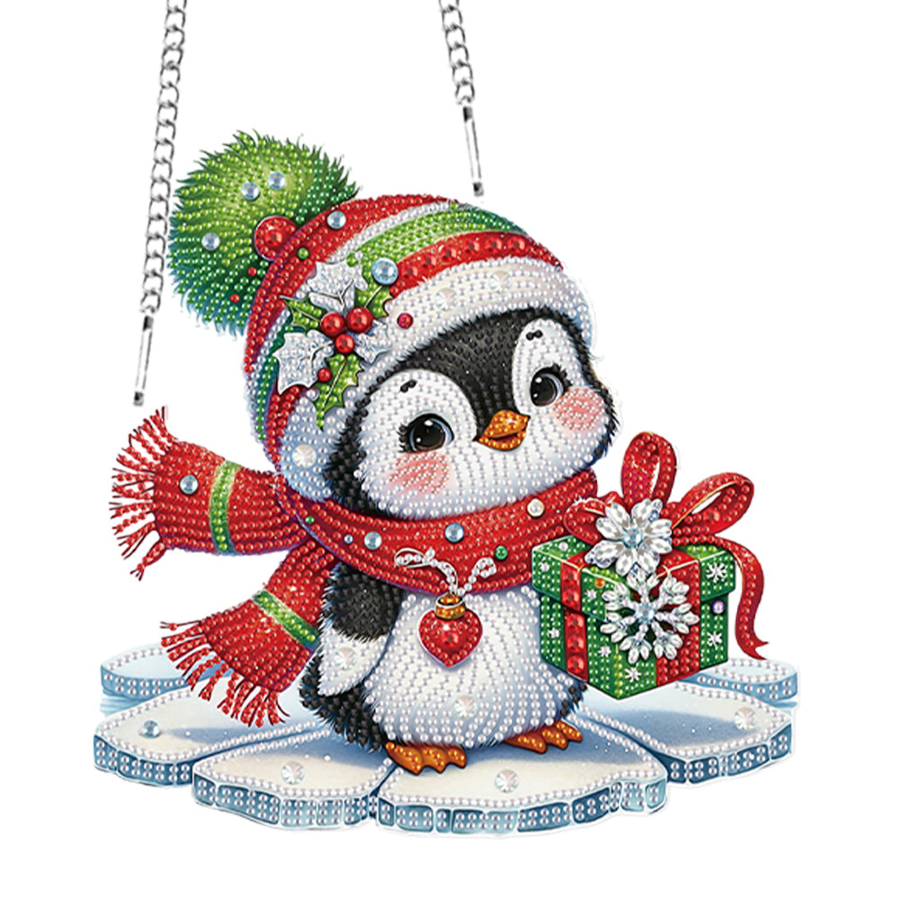 Christmas Penguin Acrylic Special Shape 5D DIY Diamond Painting Dots Pendant