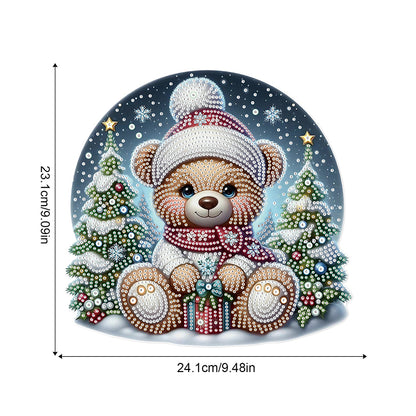 Christmas Bear Acrylic Special Shape 5D DIY Diamond Painting Dots Pendant