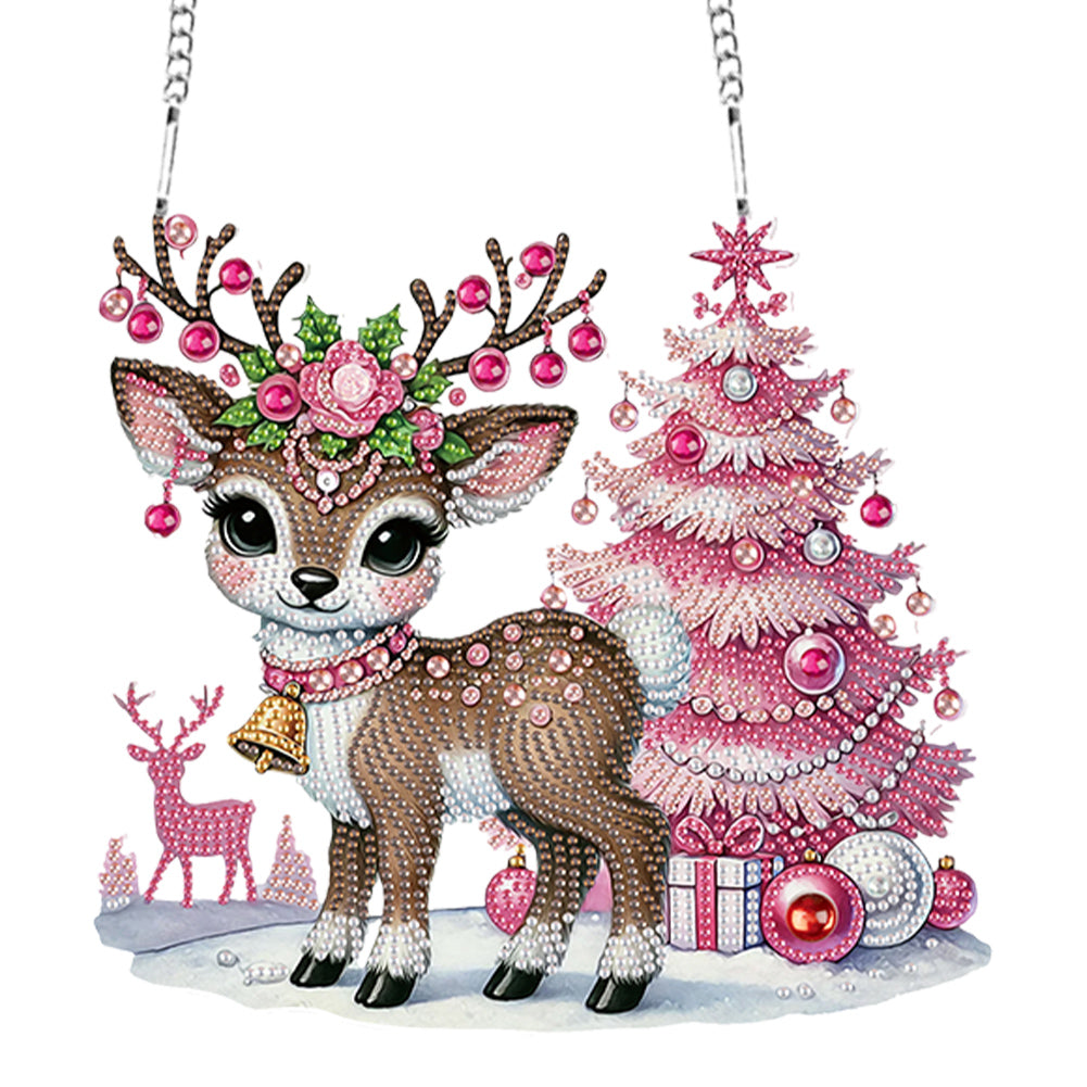 Christmas Deer Acrylic Special Shape 5D DIY Diamond Painting Dots Pendant