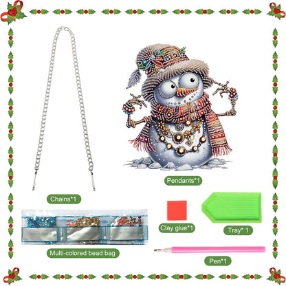 Christmas Snowman Acrylic Special Shape 5D DIY Diamond Painting Dots Pendant