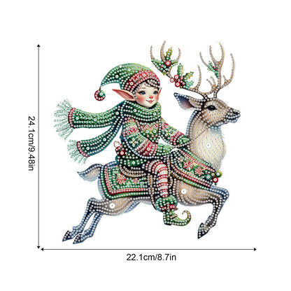 Christmas Elf Deer Acrylic Special Shape 5D DIY Diamond Painting Dots Pendant