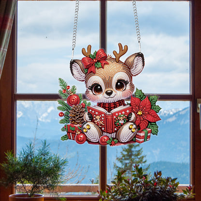 Christmas Deer Acrylic Special Shape 5D DIY Diamond Painting Dots Pendant