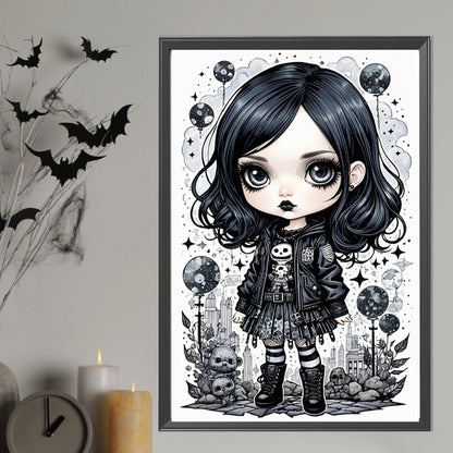 Goth Girl - Full AB Round Drill Diamond Painting 40*60CM