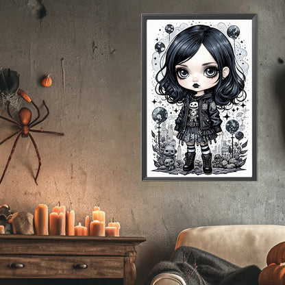 Goth Girl - Full AB Round Drill Diamond Painting 40*60CM