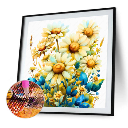 Light Yellow Daisy - Full Square Drill Diamond Painting 30*30CM