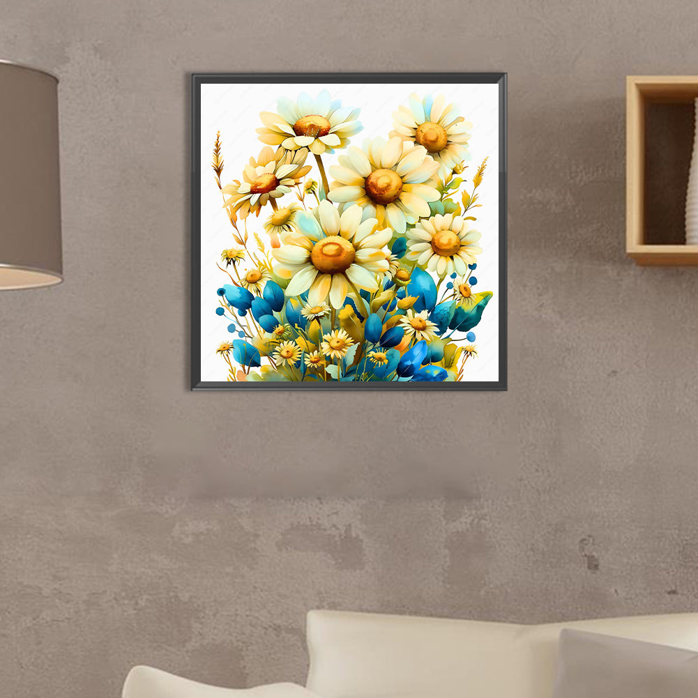 Light Yellow Daisy - Full Square Drill Diamond Painting 30*30CM