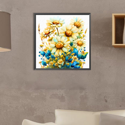 Light Yellow Daisy - Full Square Drill Diamond Painting 30*30CM