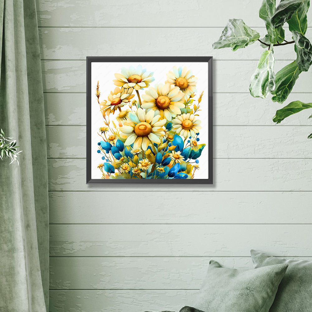 Light Yellow Daisy - Full Square Drill Diamond Painting 30*30CM