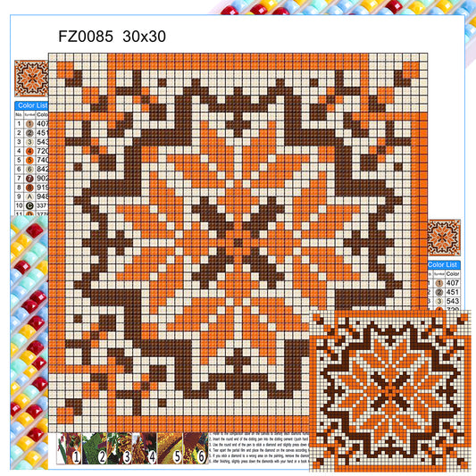 Orange Mosaic - Full Square Drill Diamond Painting 30*30CM