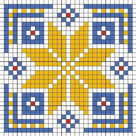 Blue And Yellow Mosaic - Full Square Drill Diamond Painting 30*30CM