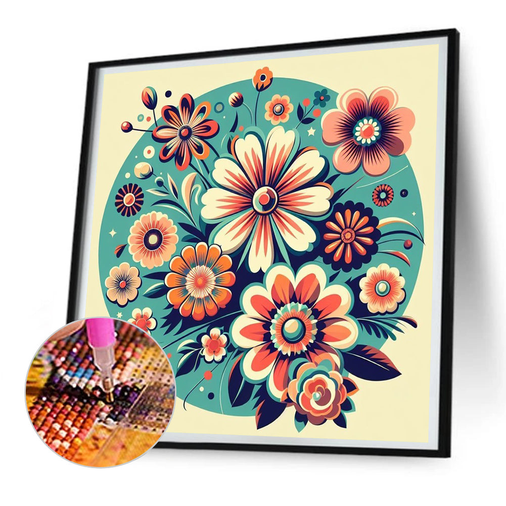 Simple Flowers - Full Round Drill Diamond Painting 30*30CM