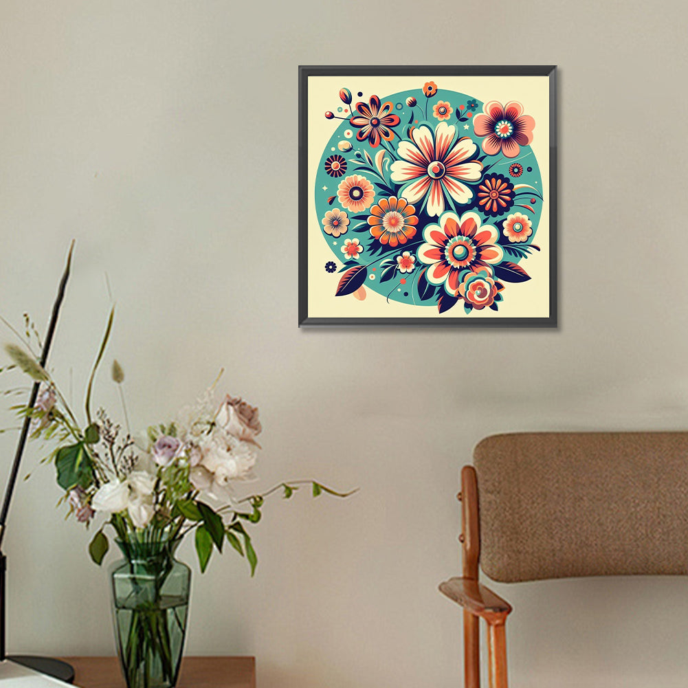 Simple Flowers - Full Round Drill Diamond Painting 30*30CM