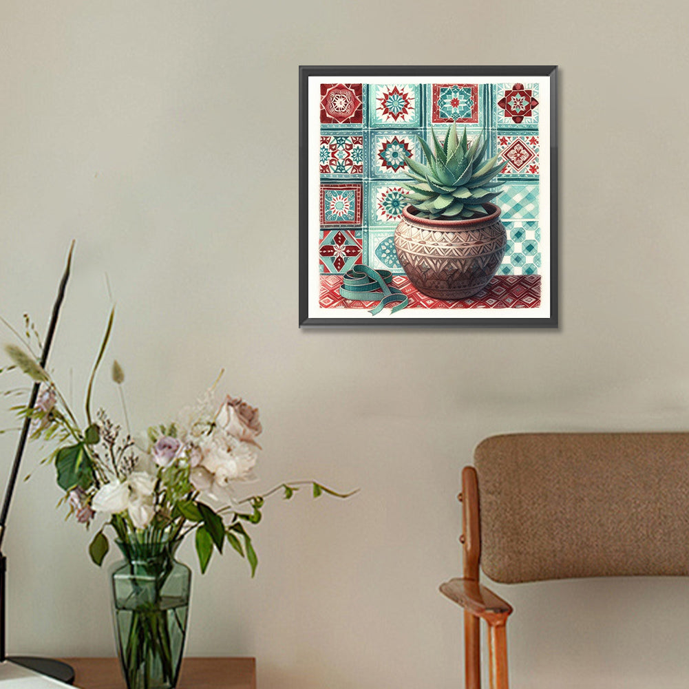 Aloe Vera - Full Round Drill Diamond Painting 30*30CM