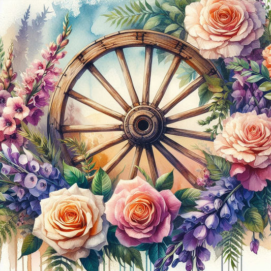 Rose Wheel - Full Round Drill Diamond Painting 30*30CM