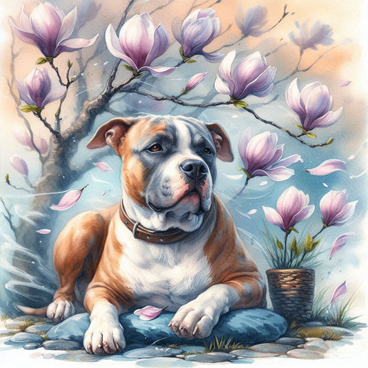 Magnolia Bulldog - Full Round Drill Diamond Painting 40*40CM