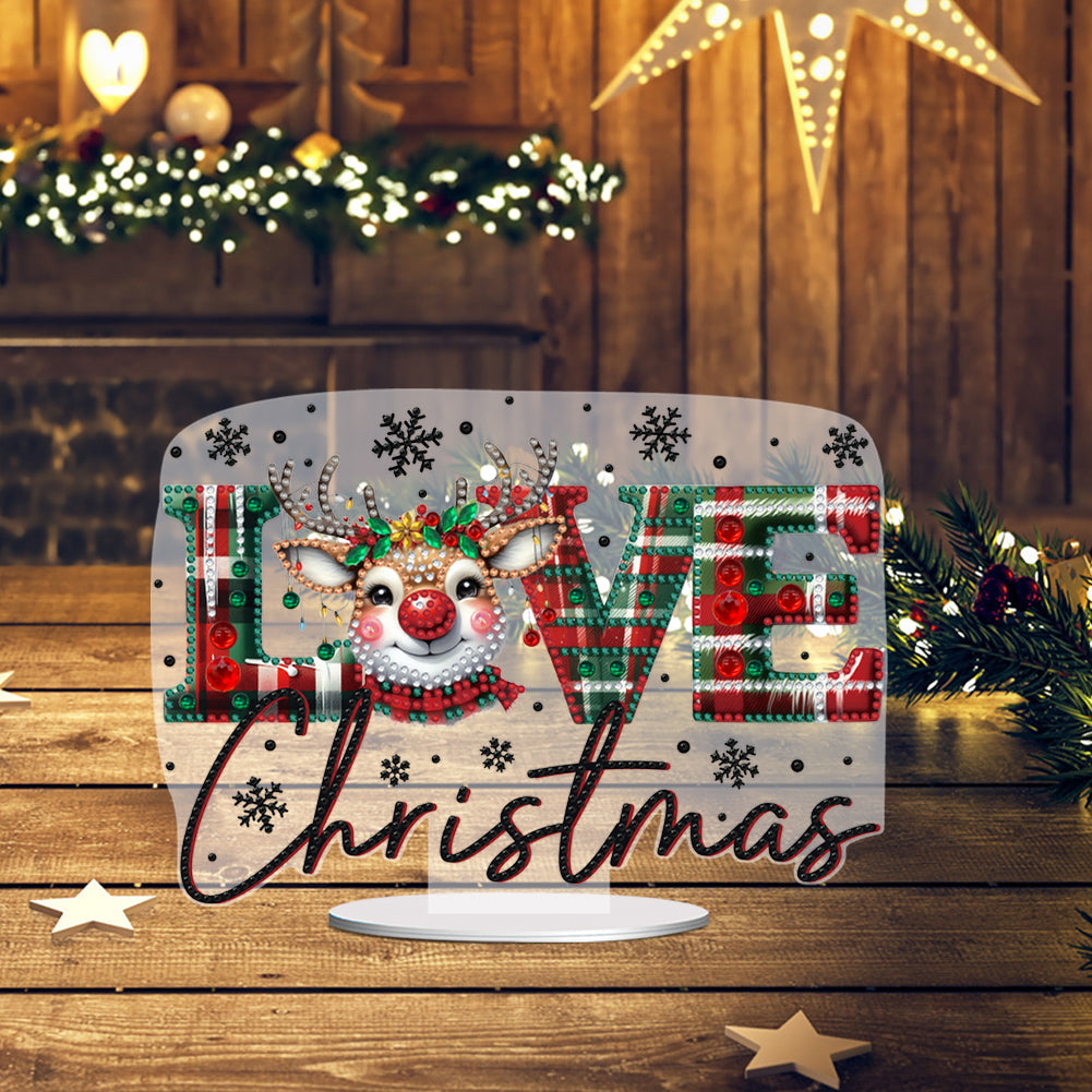 Acrylic Special Shape Christmas DIY Diamond Painting Desktop Ornaments