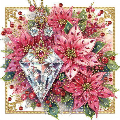 Crystal Poinsettia - Partial Special-Shaped Drill Diamond Painting 30*30CM