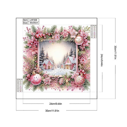 Christmas Snow Town - Partial Special-Shaped Drill Diamond Painting 30*30CM