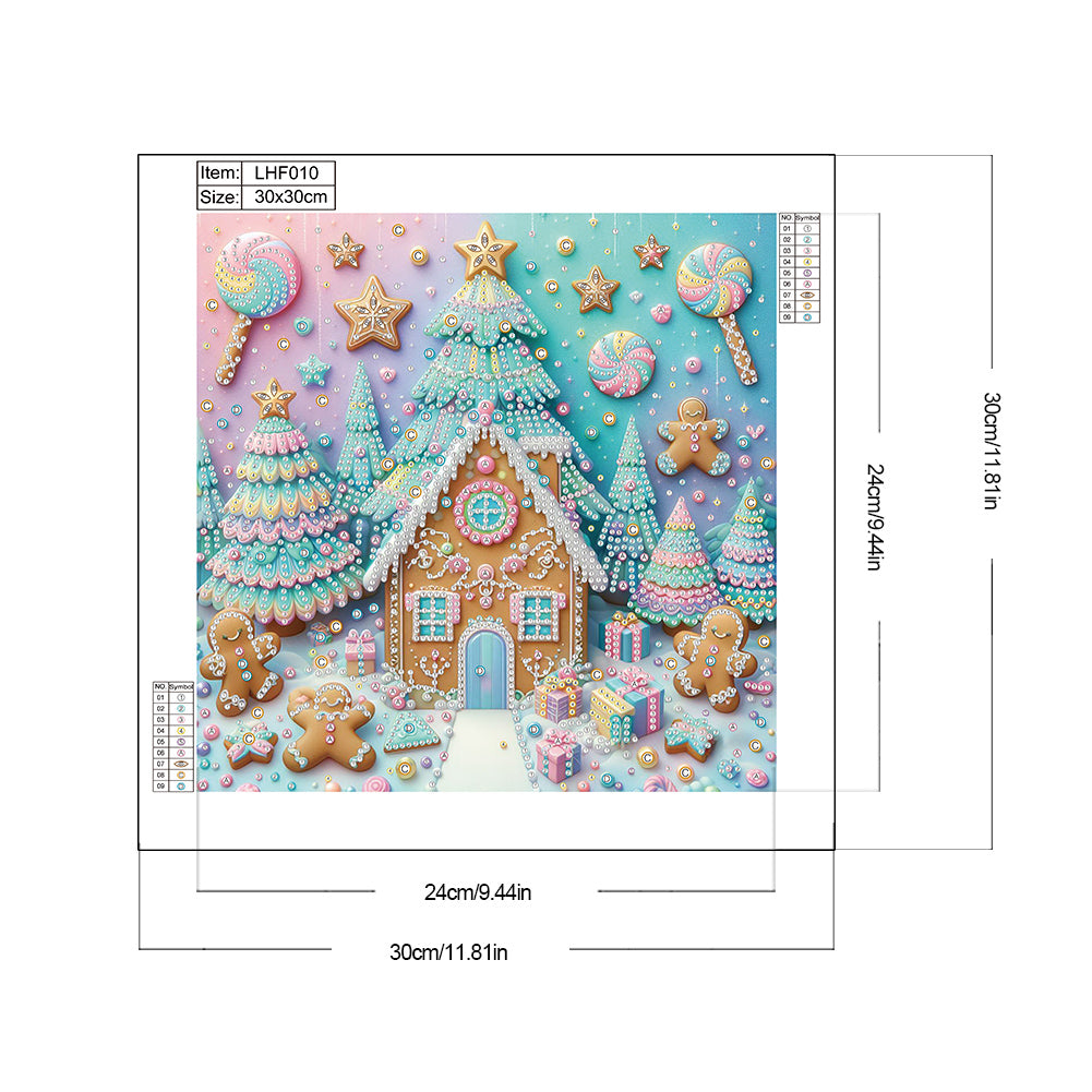 Cookie Candy House - Partial Special-Shaped Drill Diamond Painting 30*30CM