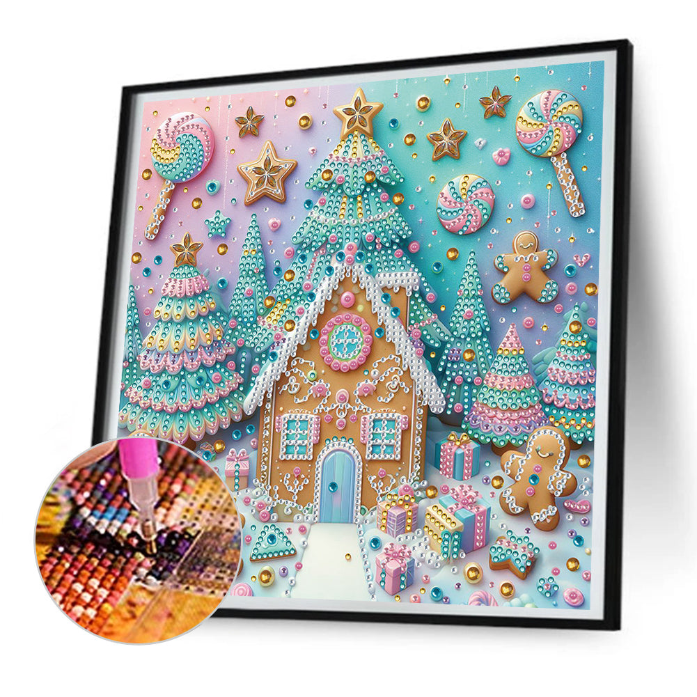 Cookie Candy House - Partial Special-Shaped Drill Diamond Painting 30*30CM